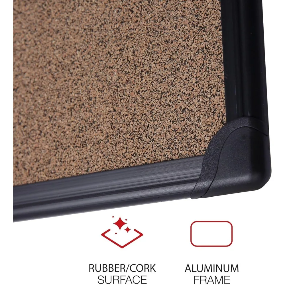 Tableau en liège auto-guérison 36x24 avec cadre noir – Tableau d'affichage durable pour le bureau et la maison pour les professionnels