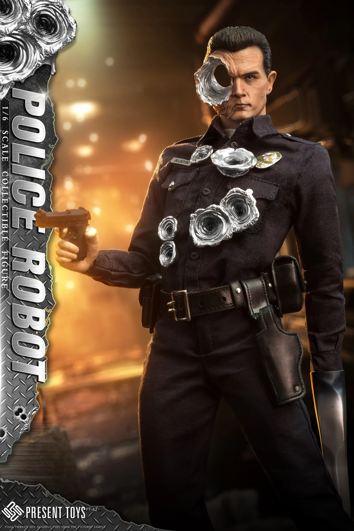 PRESENT TOYS PT-sp62 1/6 Robot T1000 Policeman Action Figure Collection