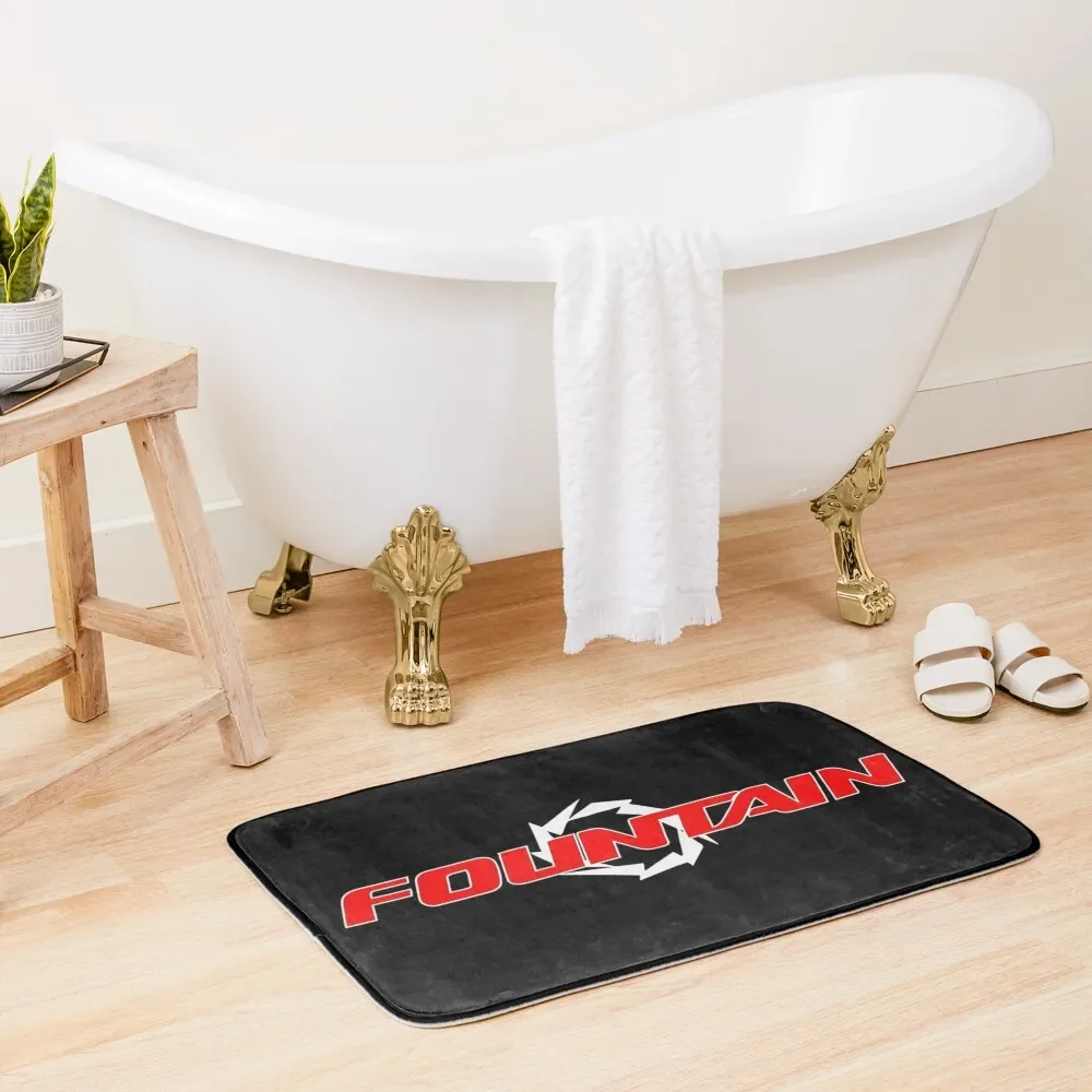 

Fountain Boats LOGO Bath Mat Home Decor Water Absorbent Bathroom Carpets House Interior Entrance Mat