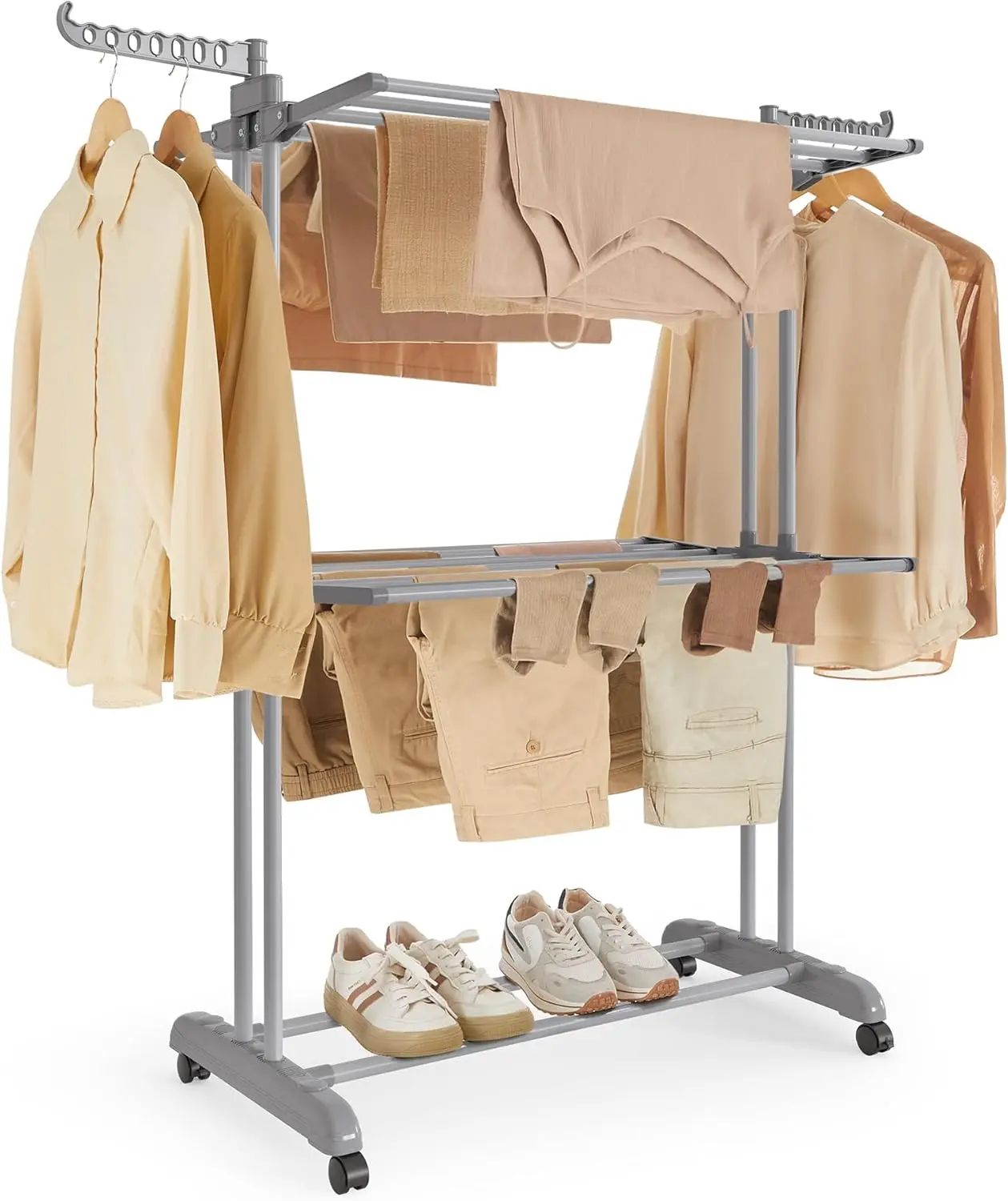 

Бамбуковая складная сушилка для белья премиум-класса с 11 штангами, экологичная, устойчивая, с прочной рамой, для сушки одежды