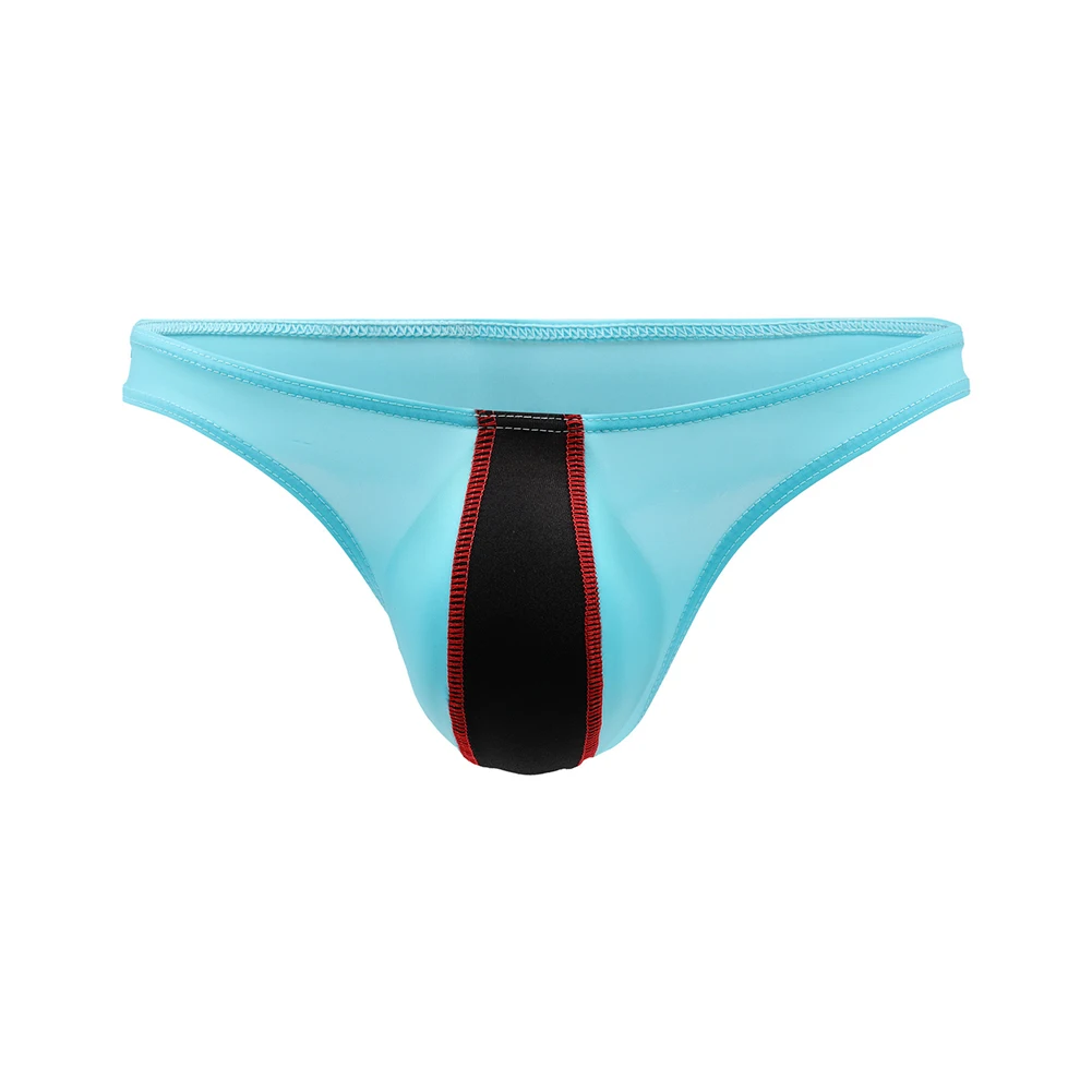 

Men's Panties Thin Ice Silk Low Rise Briefs T-back Breathable Lingerie Male Sexy Splicing Underwear Thongs Elastic Underpants