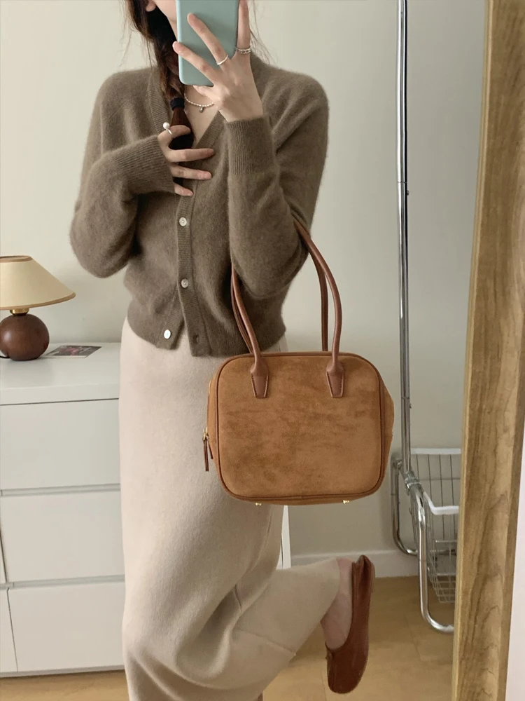 Ele ort V-Ne Gebreide Trui Dames Herfst Winter Loose Fit Afslanken Open Vest Koreaanse Sle Faionable Casual