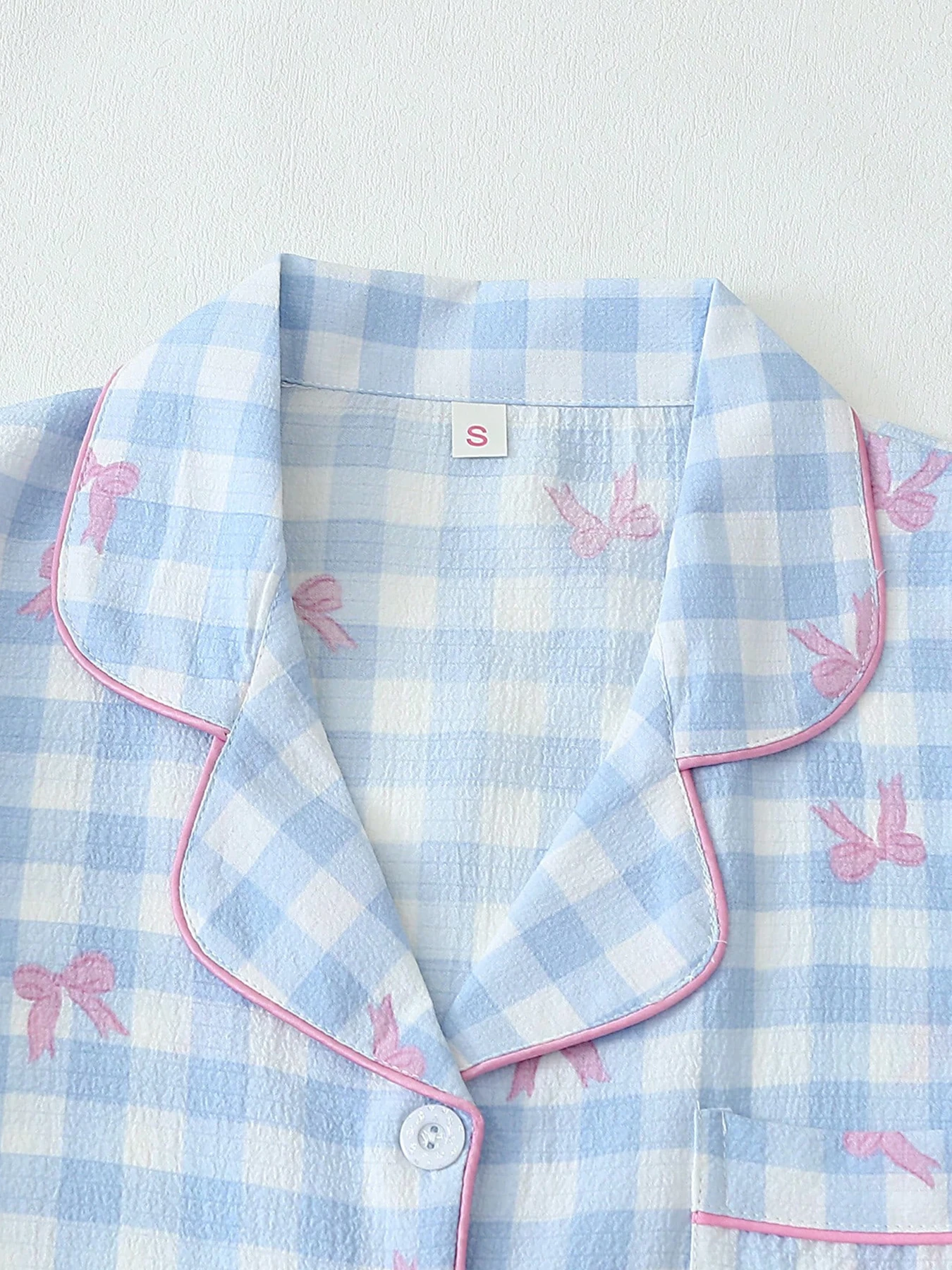 Женский комплект из двух предметов: блузка и шорты в клетку, милый топ на пуговицах, домашняя одежда с короткими рукавами, одежда для сна на все сезоны