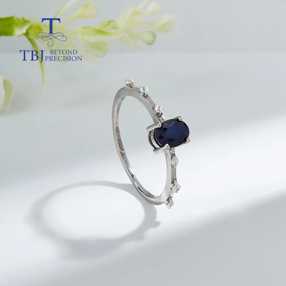 

Luxury Fancy Silver Ring for Lady Natural Diffusion Sapphire September Birthstone Classic Jewelry Engagement Party Gift