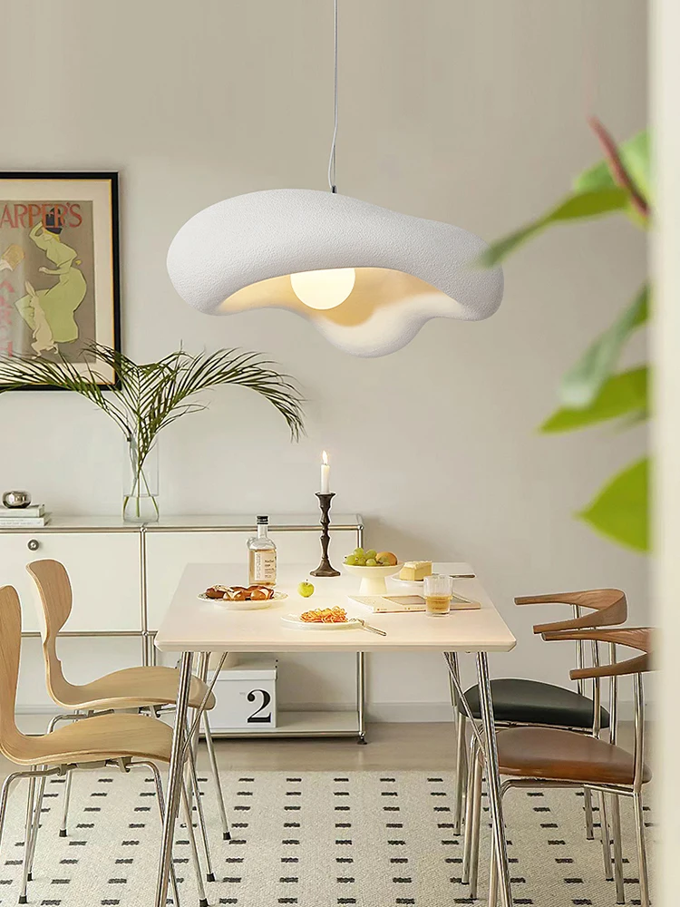 

Nordic New Wabi-Sabi Cream Restaurant LED Chandelier Minimalist Bedroom Bar Table Suspend Lamp Homestay Deco Cafe Hanging Light