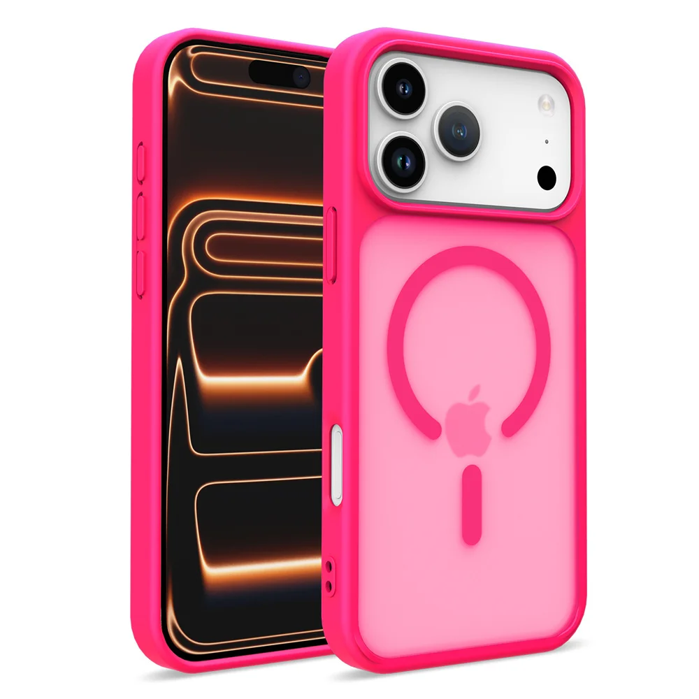 Magnetische Luxus-Matte Transluzente Stoßfeste Schutzhülle für iPhone 17 16 15 14 13 Pro Max 17Pro Kompatibel mit MagSafe Kabelloser Ladefunktion