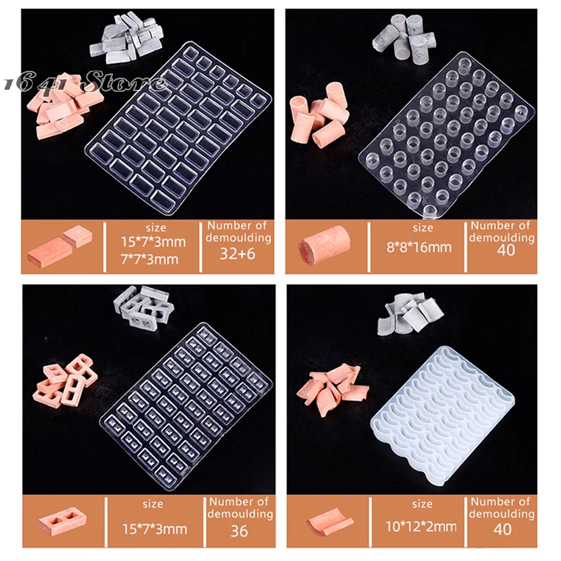 （NEW）1Pc Sand Table Building Making Mini Brick Silicone Mold Cement Model Brick Small House Handmade Set DIY Home Decoration
