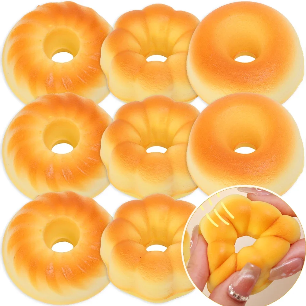 Soft Doughnut Pinch Finger Toys Children's Simulation Bread Squeeze Toys Children Pinch Music Toys Creative Decompression Gifts