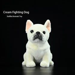 Cute Cream Fighting Dog Plush Toy High Fidelity Plushie Lifelike Stuffed Animals Simulation Doll Kid Gift ﻿