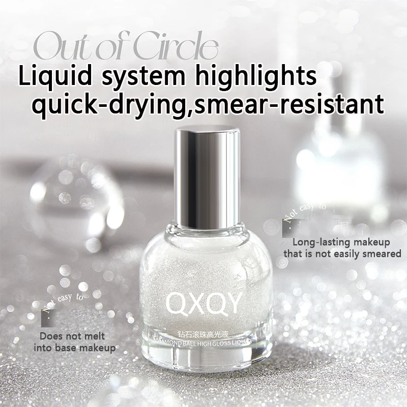 ダイヤモンドローラーハイライターリキッド、水っぽい、軽いベタつかない、ダイヤモンドフリー、パウダーフリー、キラキラパールアイシャドウリキッド