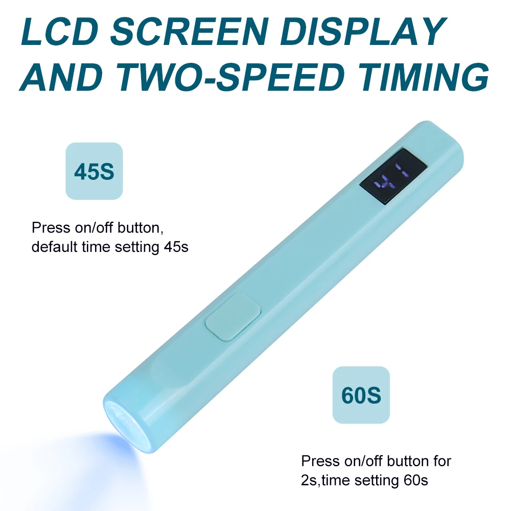 مصباح أظافر محمول، مصباح LED محمول بالأشعة فوق البنفسجية قابل لإعادة الشحن عبر USB للتقليم، مصباح معالجة طلاء الأظافر الصغير من الجل للسفر المنزلي