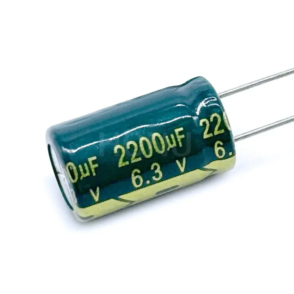 Capacitor eletrolítico de alumínio, alta freqüência, baixa impedância, 6.3V, 2200UF, 2200UF, 20%, 10*16mm