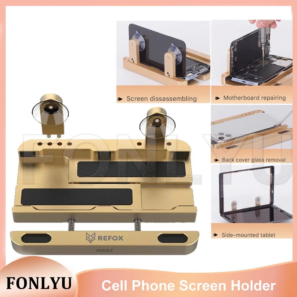Refox-abrazadera Universal multifuncional para teléfono móvil, accesorio de desmontaje, abridor de cubierta trasera, herramienta de reparación de sujeción de Metal de vidrio, RS52