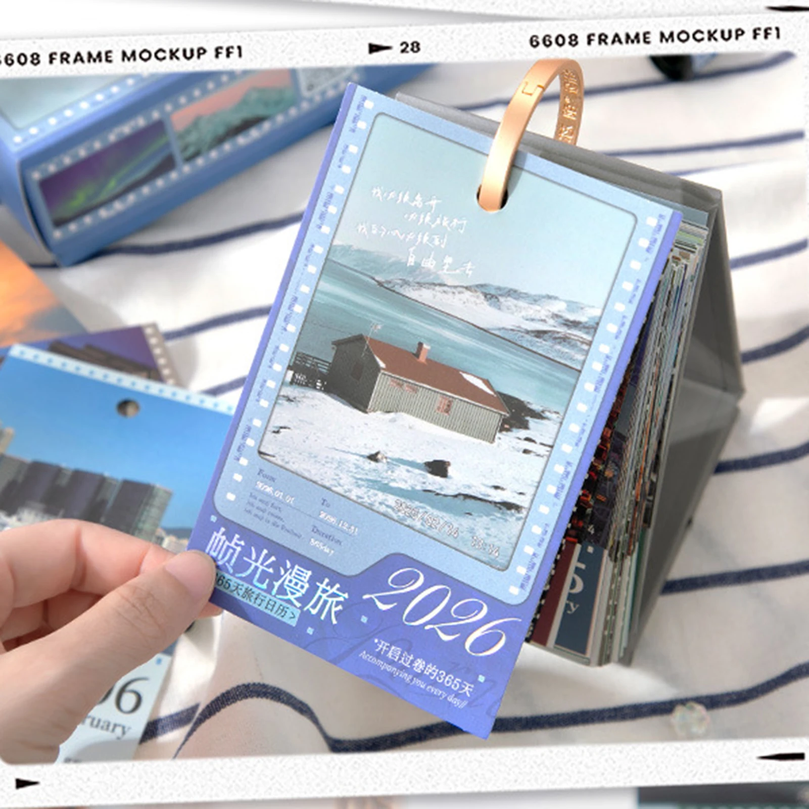 Travel Theme Desk Calendar With Scenic Illustrations Daily Planner Notepad Reusable Office Memo Organizer For Home And Office