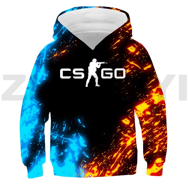 3D Print Shooting War Game CS GO Hoodie fashion causal CSGO Loose Pullovers Hip Hop Hoody Oversized Sweatshirt Kids Long Sleeve