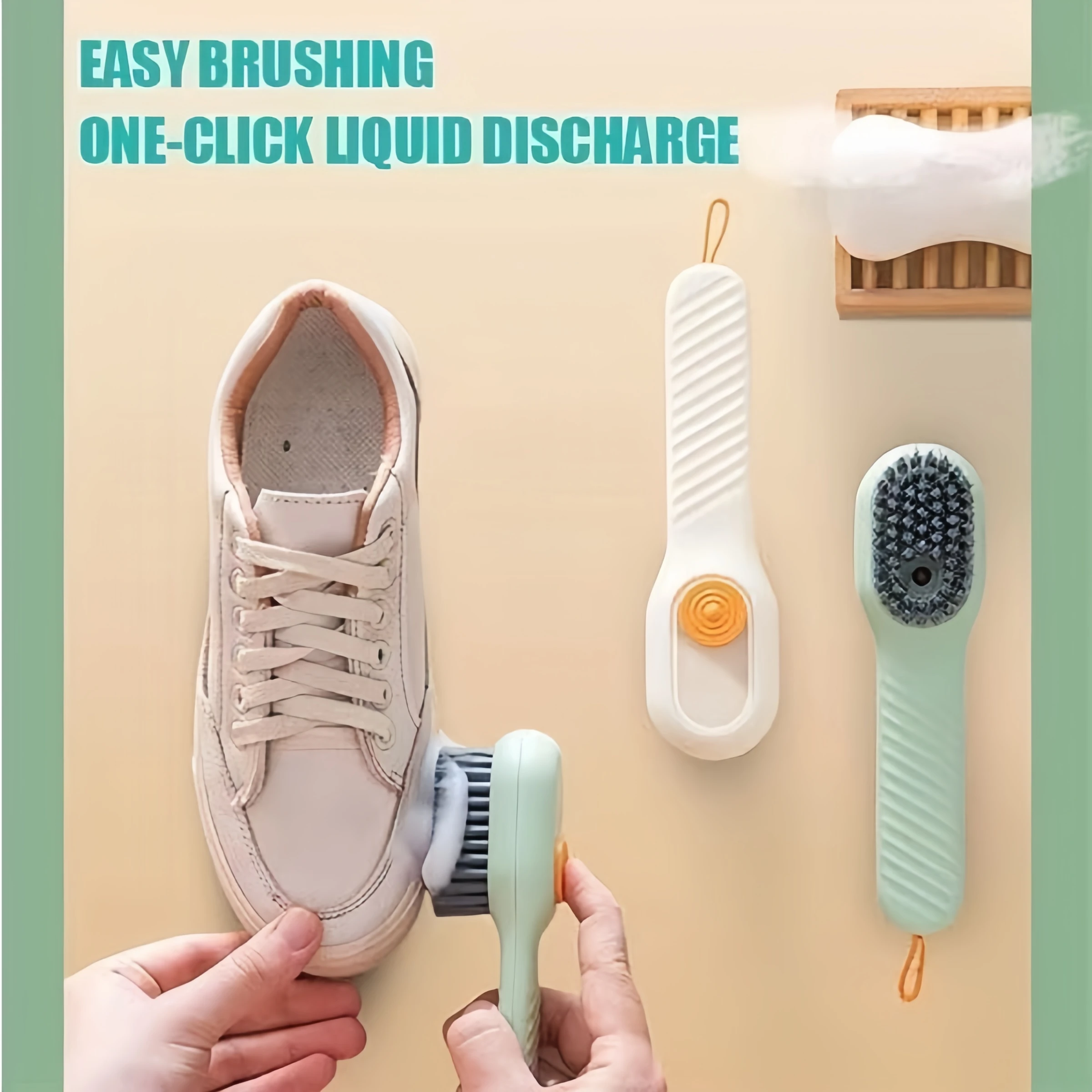 1/2pcs Cleaning Brush with Hidden Liquids Dispenser All-Purpose Laundry Brush Effectively Clean Stain Shoes Shoes Brush Cleaner