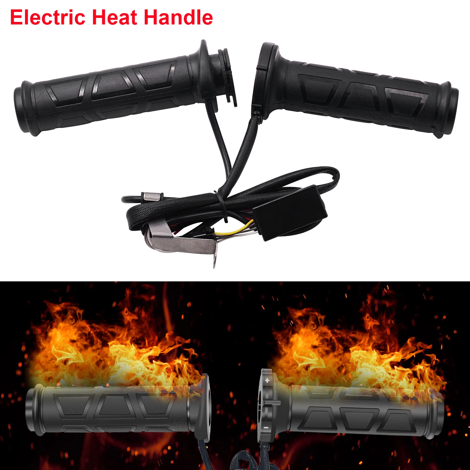 

12 В мотоциклетные ручки с подогревом, электрический обогреватель руля, комплект для подогрева, универсальный для ATV, снегохода, мотоцикла, популярный руль