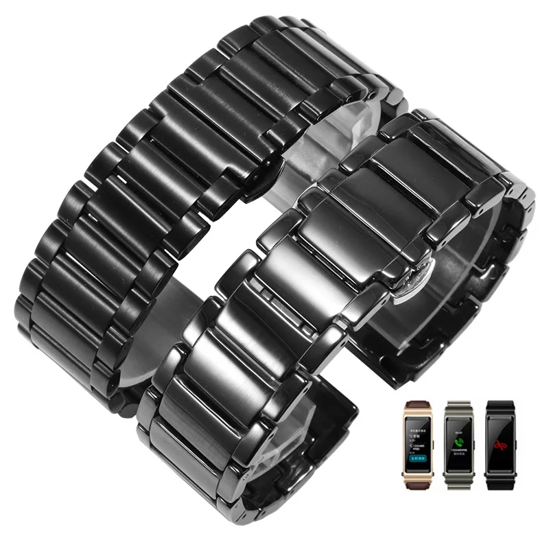 

Stainless Steel Watchband For HUAWEI B6 B5 B3 Bracelet Intelligent Fashion Sports Ceramic Wristband BraceletFor Men Women