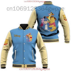 Winnie the Pooh Baseball Jacket For Men Women Disney Eeyore Casual Sweatshirt Hip Hop Harajuku Bomber Jacket Loose Varsity Coat