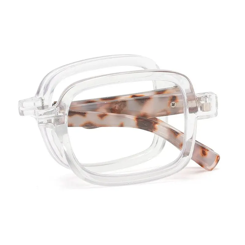 نظارات قراءة جديدة مريحة بإطار مربع، تحجب الضوء الأزرق، سهلة التخزين، مناسبة للعيون المتقدمة في العمر، للاستخدام عبر الحدود