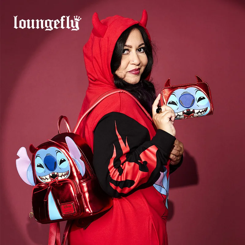 Loungefly Disney Stitch Little Devil COS Backpack Wallet Fashion Casual Backpack Surprise Gift