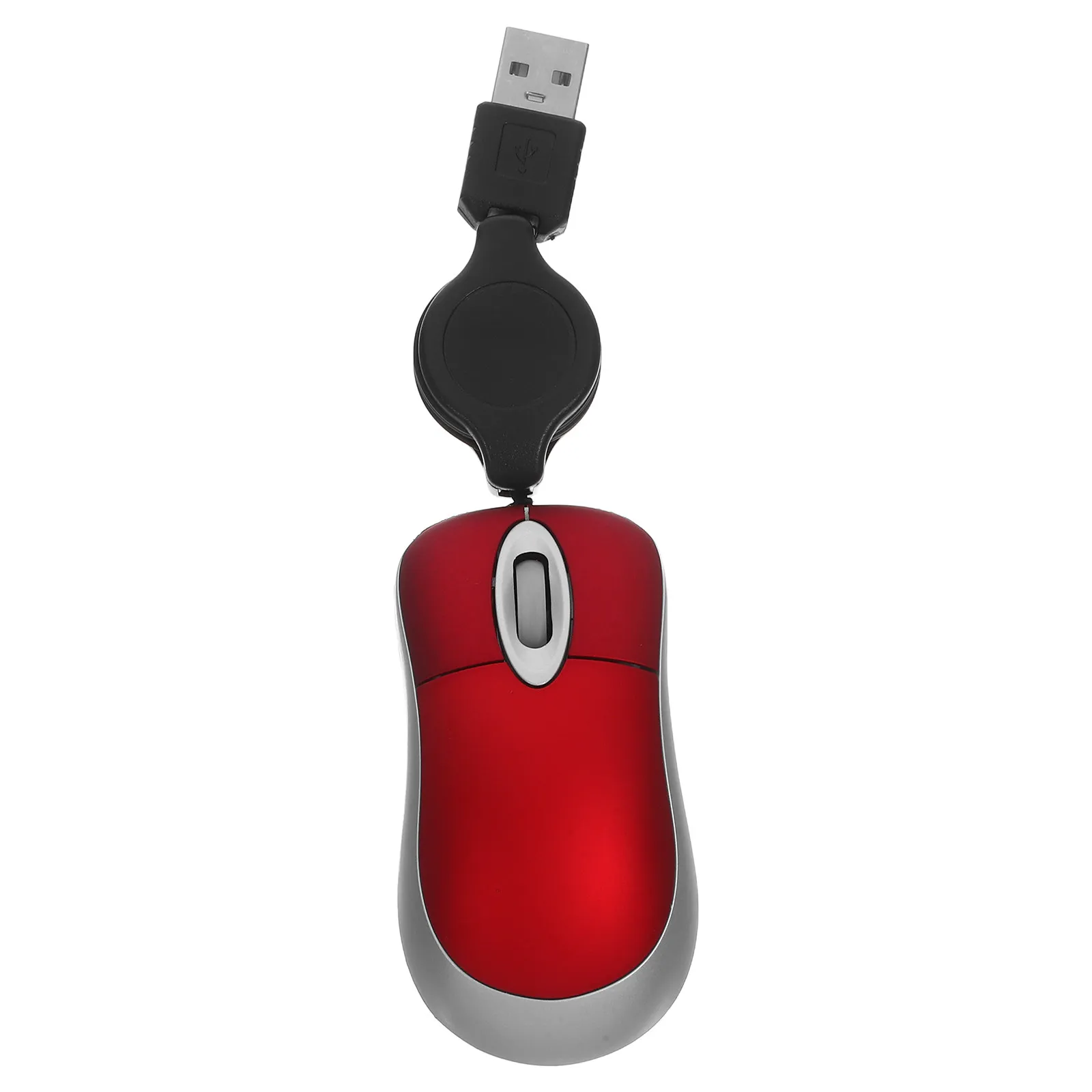 Creative Red USB Mini Telescopic Mouse for Computer Notebook Portable Office Home Use Silent Wired Mouse Mice Wired USB Mice