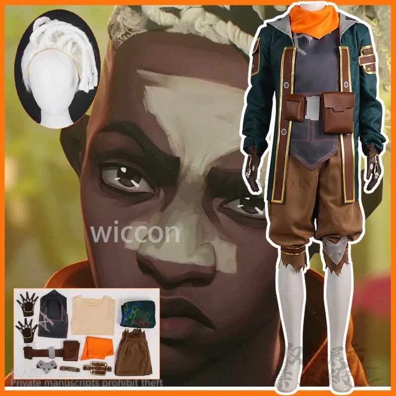 Anime LOL Arcane Game Cosplay Ekko Costume Jacket Pants Uniform Wig Full Set For Man Woman Halloween Christmas Outfit Customized