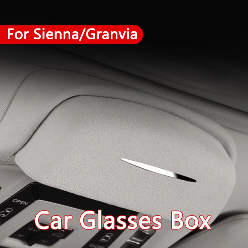 Car Sunglasses Box Holder Organizer Suede Glasses Storage Box Case Fit For Toyota Sienna Granvia 2022 Styling Interior Accessory