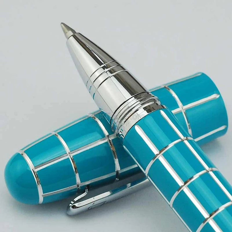Fuliwen 2062 Wholesale Resin Roller Ball Pen, Popular Travel Short Pen Square Lattice Pattern Writing Ink Pens
