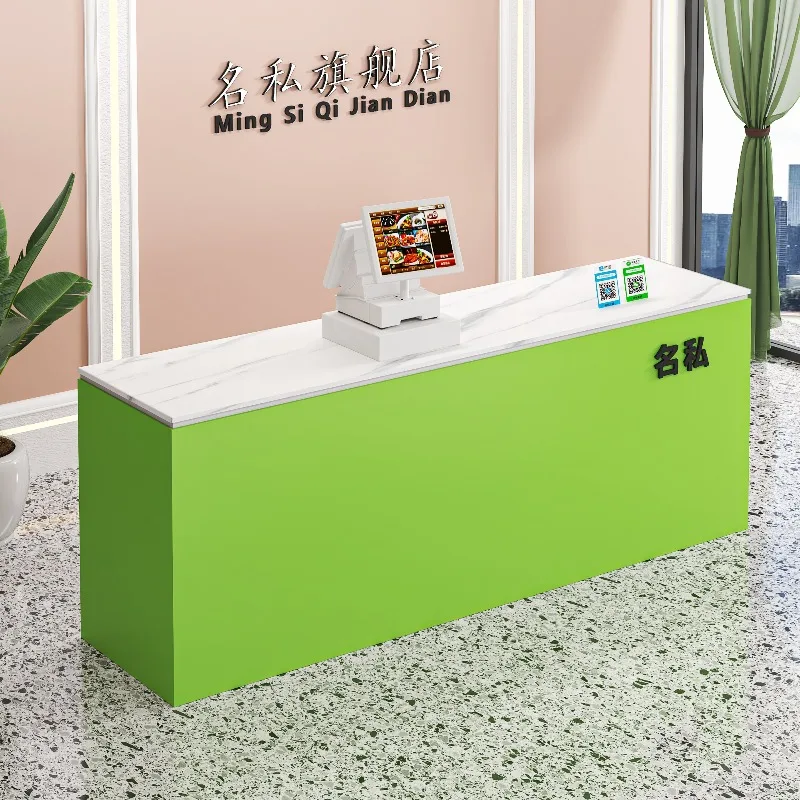

Restaurant Shop Reception Desks Modern Beauty Luxury Bar Display Long Reception Desks Design Mostrador Commercial Furniture