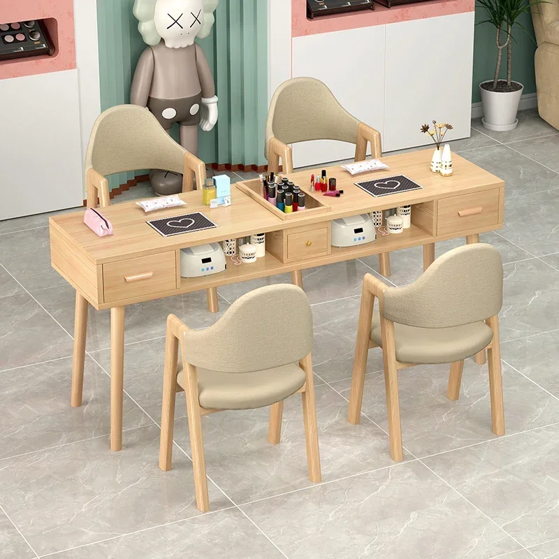 

Wood Professional Beauty Nail Tables Manicurist Drawer Women Simple Nail Tables Living Room Table Manucure Salon Furniture