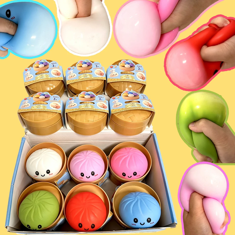 Riesige Dumpling-Überraschungsbox: Zufällig gefärbtes Glitzer-Squishy-Spielzeug, Maltose-Textur Langsam Aufsteigender Stressball, Ästhetische Schreibtisch-Spielzeuge