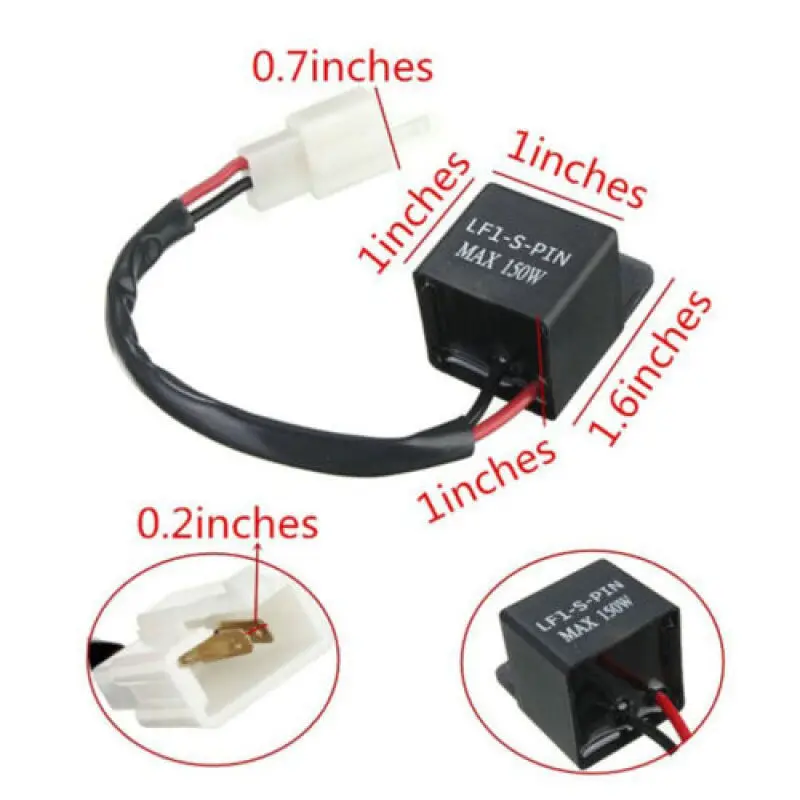 

​2-Pin Motorcycle Electronic LED Flasher Relay 12V 150W LED Turn Signal Bulbs LED Turn Indicator Light Flasher Blinker Relay
