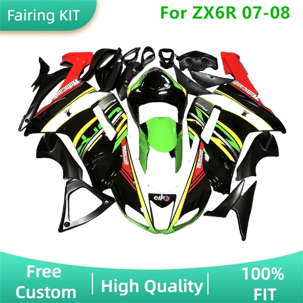 

Комплект обтекателя для шоссейных гонок для Kawasaki ZX-6R 636 07 08 ZX6R 2007 2008 ZX 6R, высококачественные детали для ремонта кузова послепродажного обслуживания, бесплатные на заказ