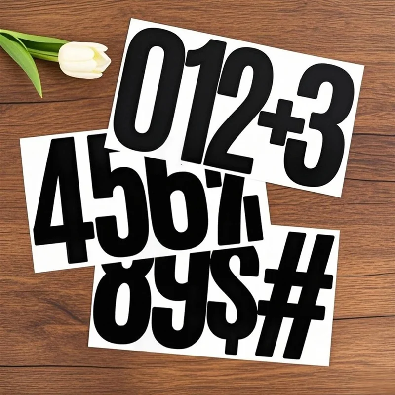 ملصقات AT43-الأبجدية، 20 ورقة 6 بوصة من الفينيل ملصقات أرقام الحروف ذاتية اللصق لصندوق البريد، باب لعلامة أرقام صندوق البريد #3