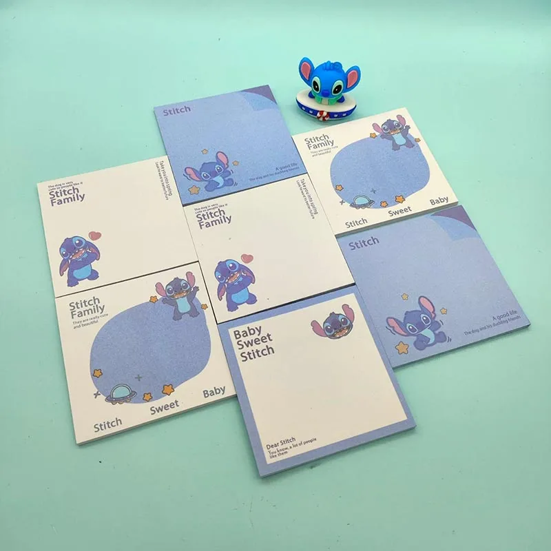 4 pcs/lot Disney Stitch Memo Pad Sticky Notes Kawaii 30 Sheets N Times Stationery Label Notepad Post Office School Supplies Gift