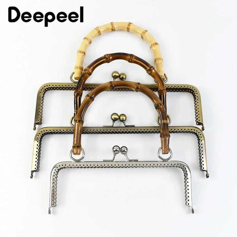 1/2/5Pcs Deepeel 20/25cm Metal Purse Frame Handle Bags Kiss Clasp Sew Kit DIY Bag Framework Handbag Sewing Brackets Accessories