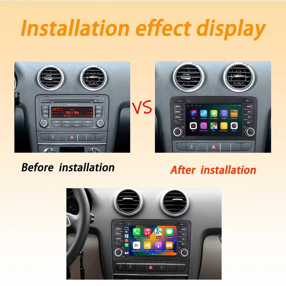 مناسبة لأودي A3 (2003-2010) 7 بوصة أندرويد 13 راديو السيارة شاشة تعمل باللمس مشغل وسائط متعددة نظام تحديد المواقع والملاحة اللاسلكية Carplay BT WiF #4