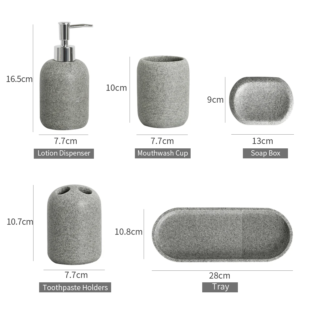 Bathroom accessories Soap Dispenser Sand Toothbrush Holder Tumbler Tray Soap Dish Decoratio Mouthwash Cup