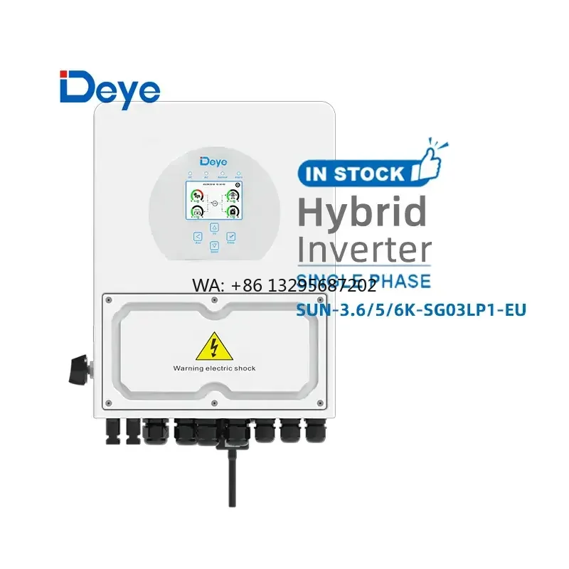 

Deye SUN-3K-SG04LP1-24-EU 3KW Single Phase Hybrid Solar Inverter for Home Solar Energy System
