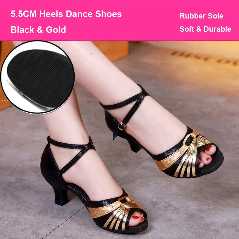 Women Latin Shoes Jazz Morden Dance Shoes Ballroom Outdoor Woman Summer Dance Sandals 3.5CM 5.5CM Heels Soft Sole Square Dance