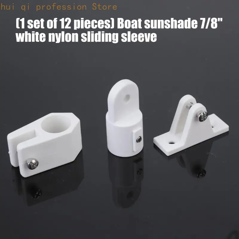 7/8 Zoll Marine Oberkiefer-Schiebebeschläge, weißes Nylon, 12-teiliges Boots-Hardware-Set H8WE – Detail 5