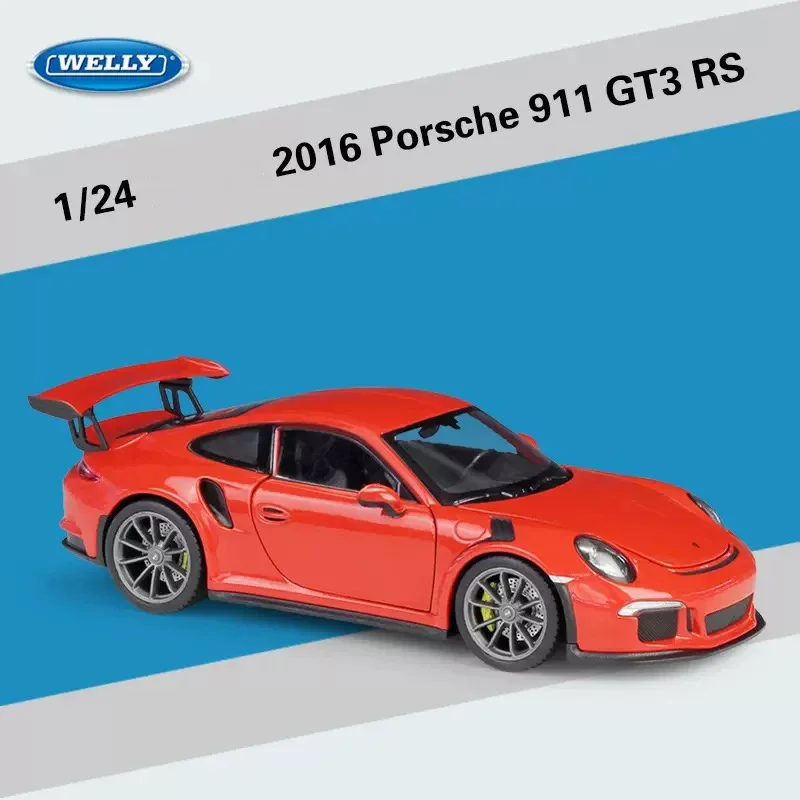 

Модель спортивного автомобиля WELLY 1:24 Porsche 2016 911 GT3 RS, модель автомобиля из сплава, подходит для детских игрушек и коллекций