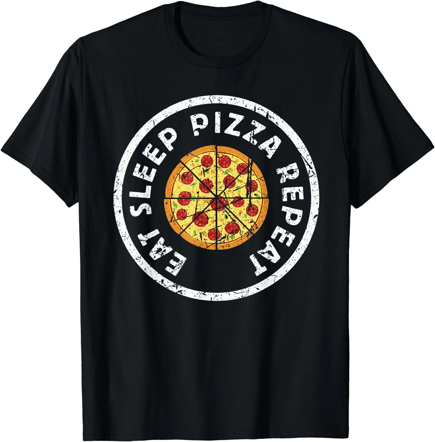 Funny Pizzza Lover Eat Sleep Pizzza Repeat Design T-Shirt