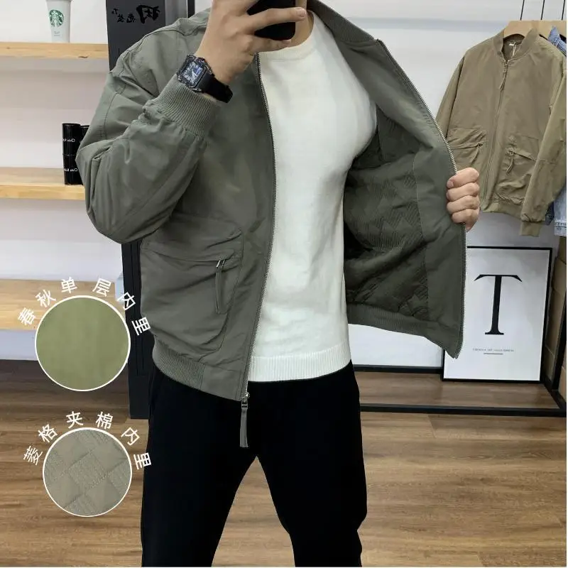 

Мужская куртка весенне-осенняя, новая модная модель, приталенная, универсальная, повседневная, с отложным воротником, с длинным рукавом, рабочая одежда JJ1296