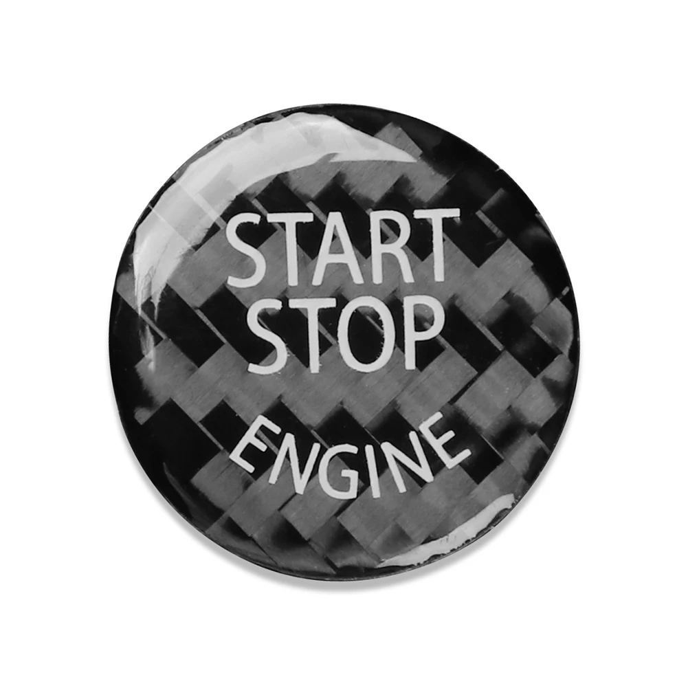 Black Carbon Fiber Car Cap Sticker For BMW 1/2/3/4/5/6/7 Series F01 F06 F10 F20 F22 F30 F30 X3/X4/X6 Keyless Start Stop Button