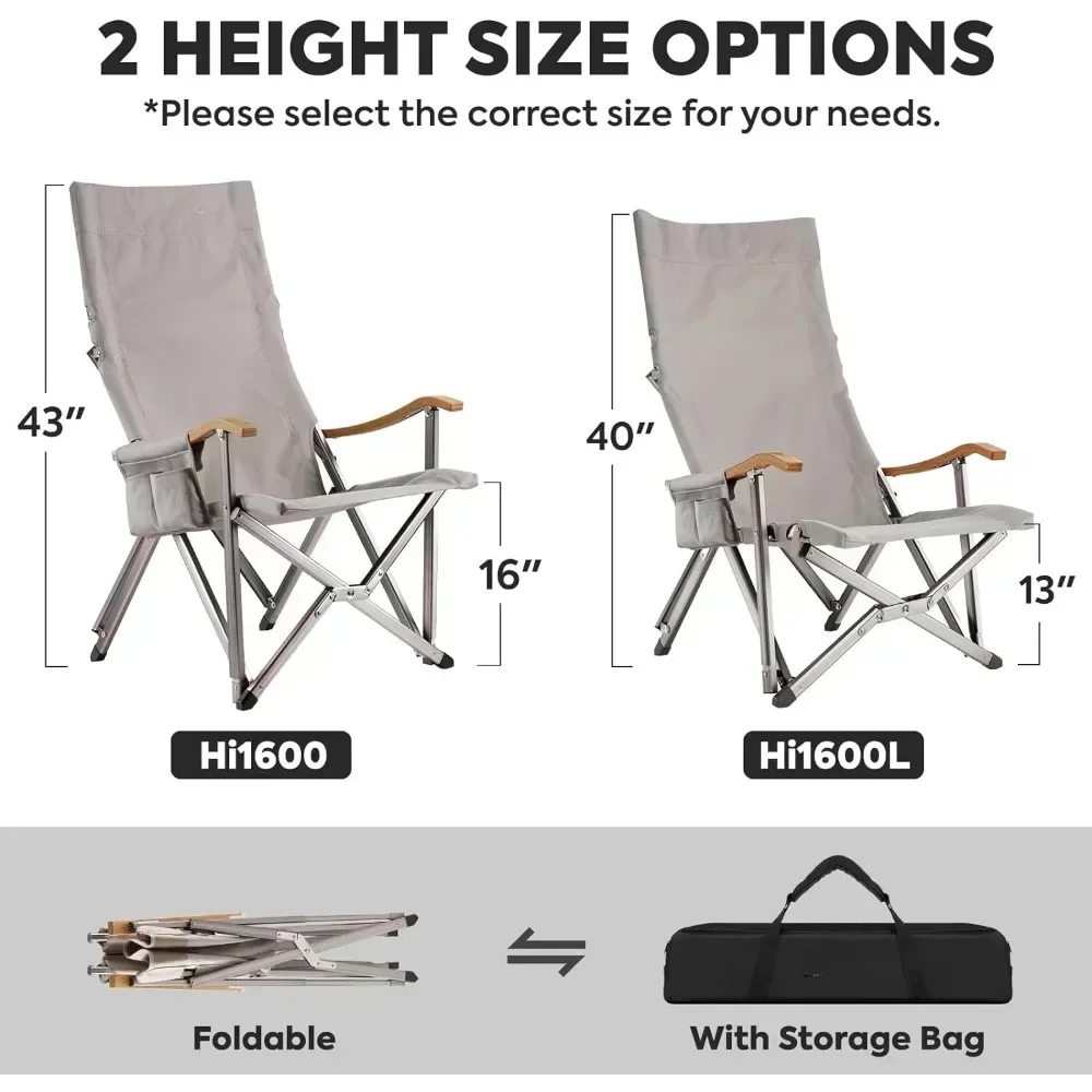 Beach Chairs Hi1600 for Outside,High-Back Heavy Dutyfor Adults,Portable with Shoulder Strap for 600 LBS,FoldingCamping Chairsv