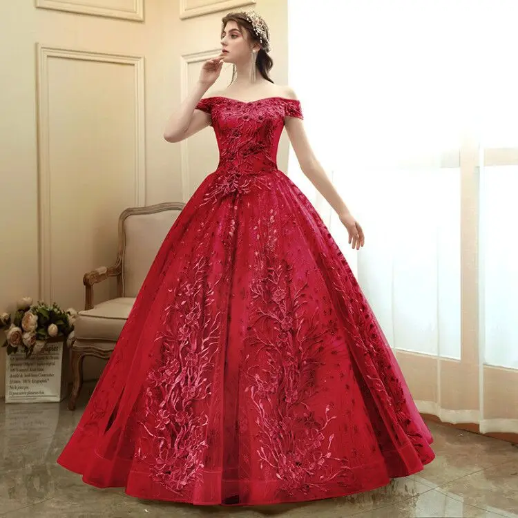 Vestido de baile de encaje de lujo para quinceañera, vestido de fiesta sin hombros, vestido de graduación de lentejuelas brillantes, Vestidos de talla grande