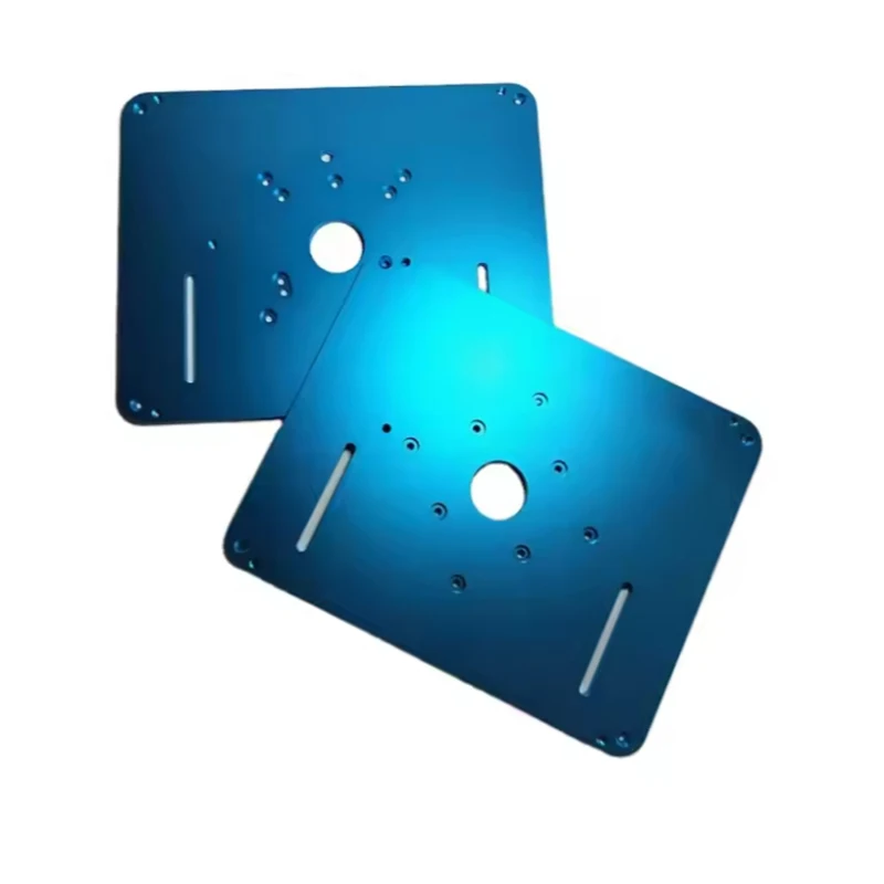 

Custom CNC Machined Panel Faceplate CNC Milled Anodized Blue Thick Aluminum Plates