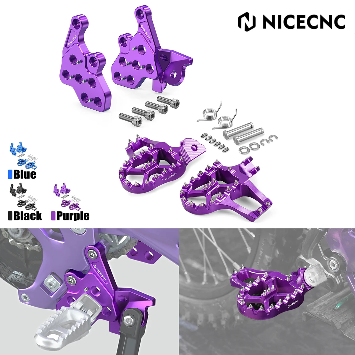

NICECNC For Surron Light Bee X Extender Foot Pegs Footrest Bracket Kit For Sur-Ron Light Bee S L1E Segway X160 X260 2017-2024